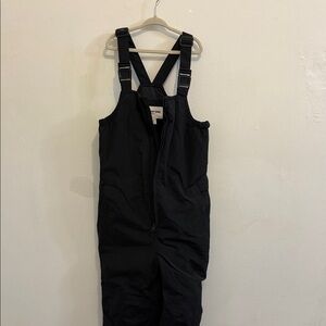Lands End Squal Black Insulated Snow Bib Overalls